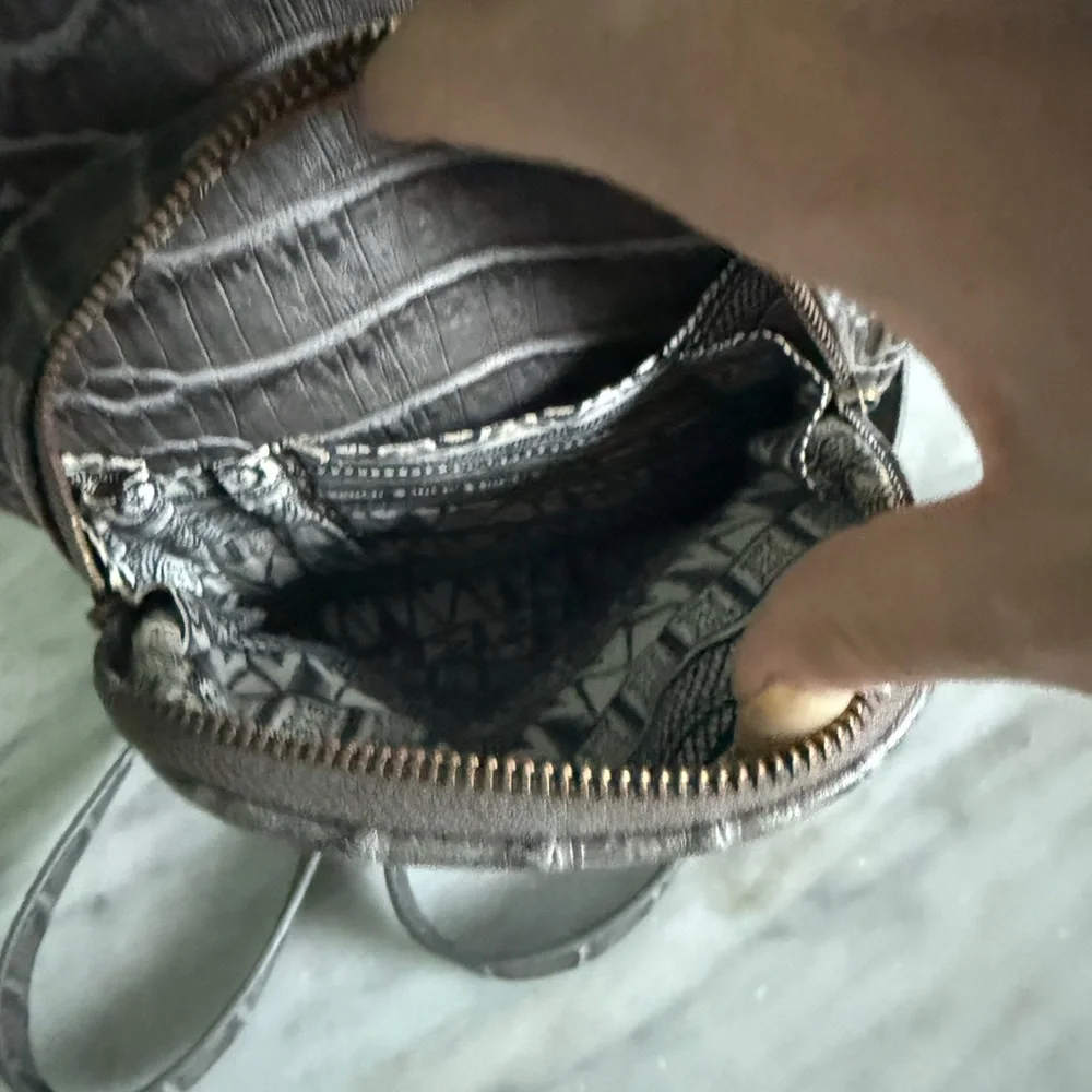Free People Gray Mini Leather Backpack